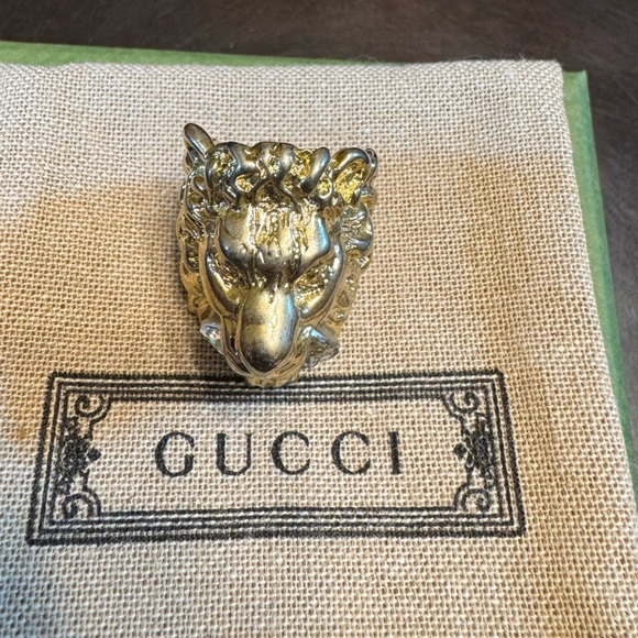 New Authentic Gucci Lion Head Ring Crystal Size XS / US 5.25 - Picture 4 of 10
